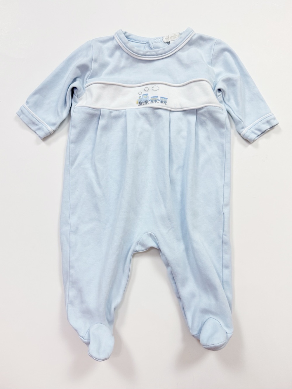 Kissy Kissy Light Blue Train Footie